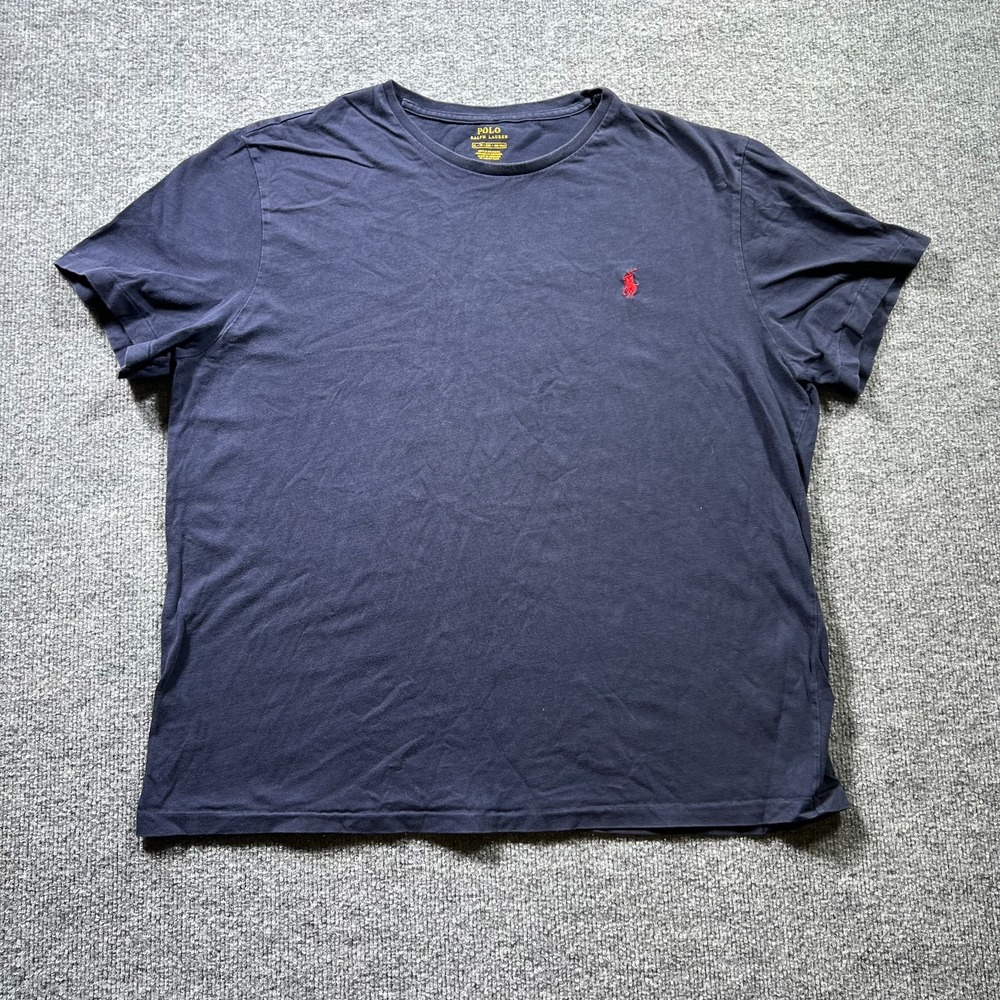 Polo Ralph Lauren T-Shirt Mens XL Blue Short Sleeve Pony Logo Preppy Minimalist